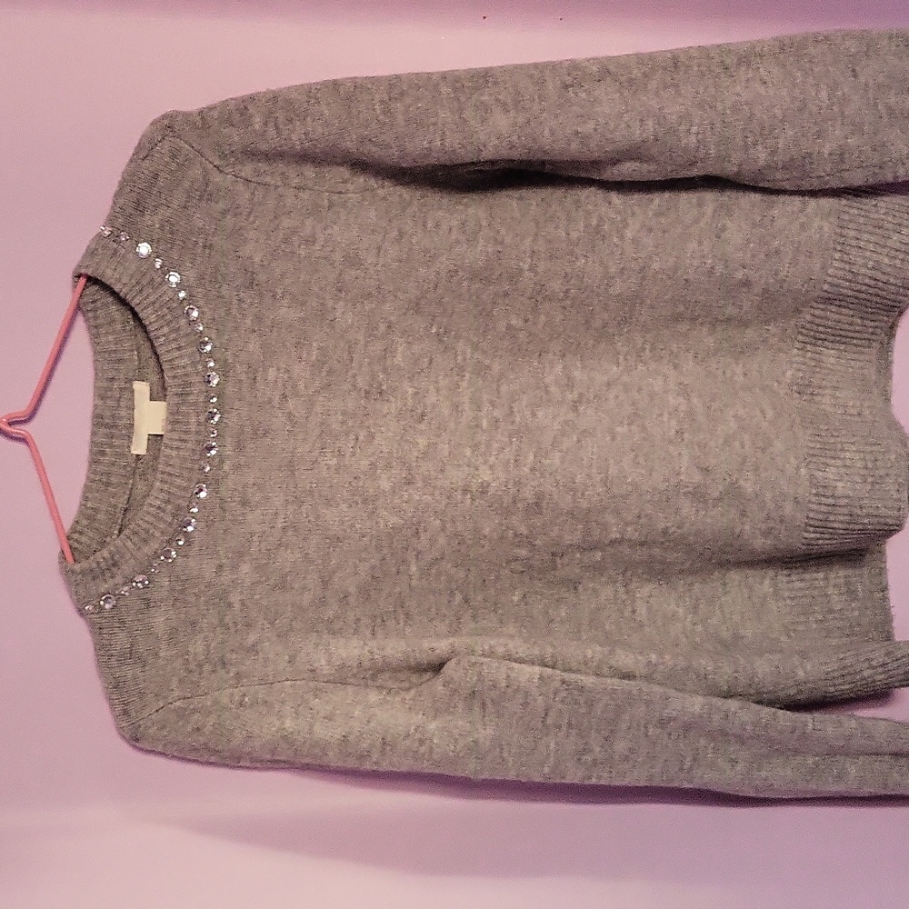 Grey embellished sweater